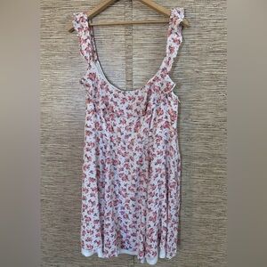 Torrid Babydoll Mini Dress Cottagecore Women’s Size 18 White Pink